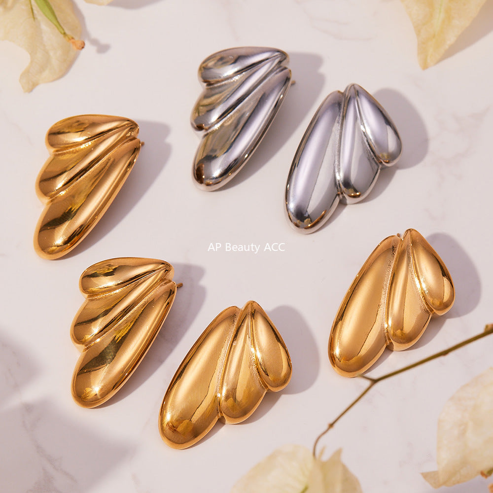 D관 - 스테인리스 18K 도금 날개 디자인 귀걸이 [F849] 25.11-1