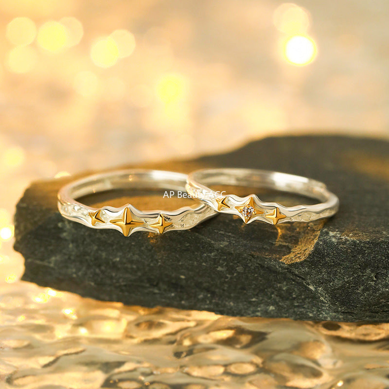 B관 - 999 실버 사각별 디자인 커플 반지 [YC3552R_1] 25.10-3