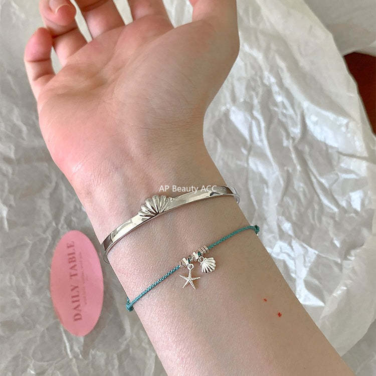 A관 - 불가사리 조개 925 실버 스트랩 팔찌 [SL-488] 25.12-1