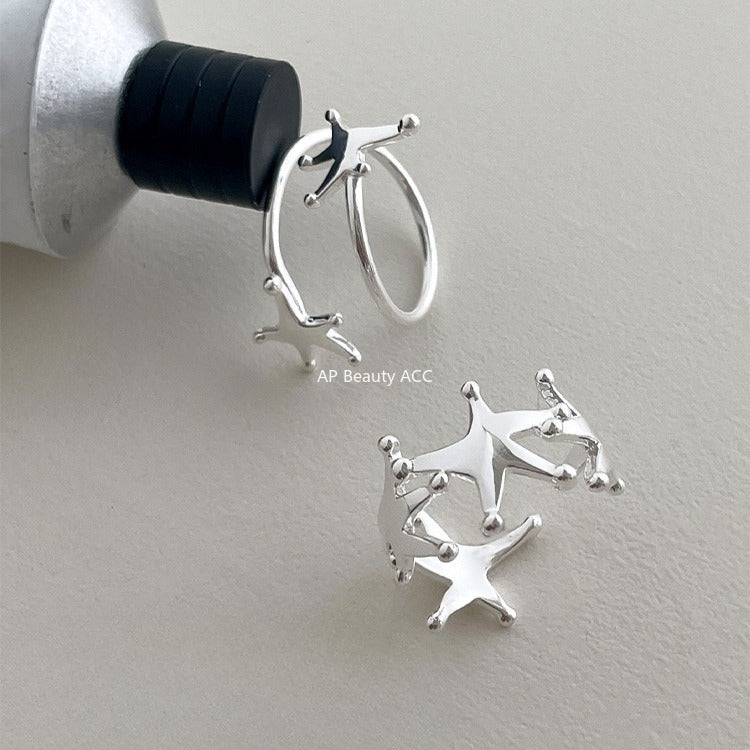 A관 - 925 실버 유니크 별 디자인 반지 [JZ-0716] 25.11-1