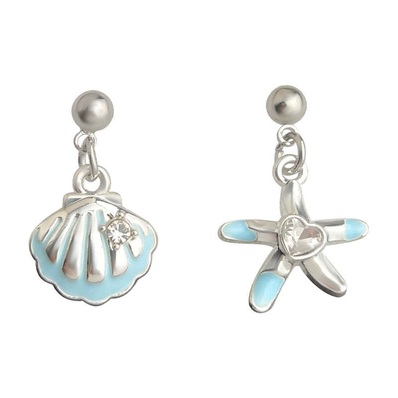 C관 - 언밸런스 조개 불가사리 미니 디자인 은침 귀걸이 [5669-5670] 25.03-1