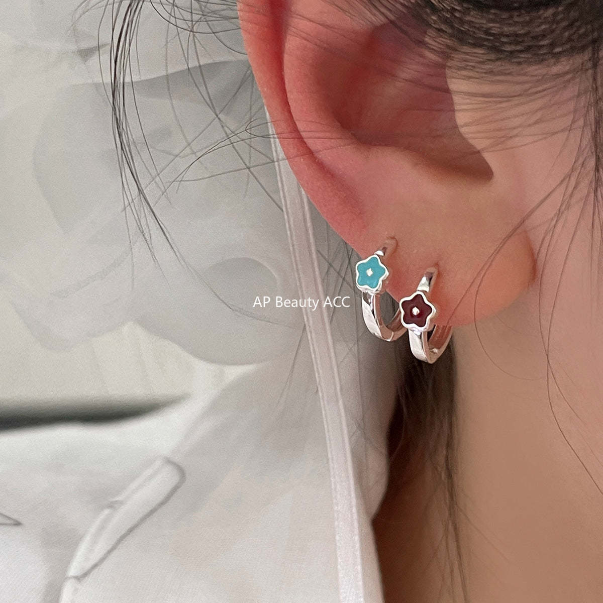 A관 - 오일 코팅 플라워 디자인 귀걸이 [EH-3688] 25.07-4