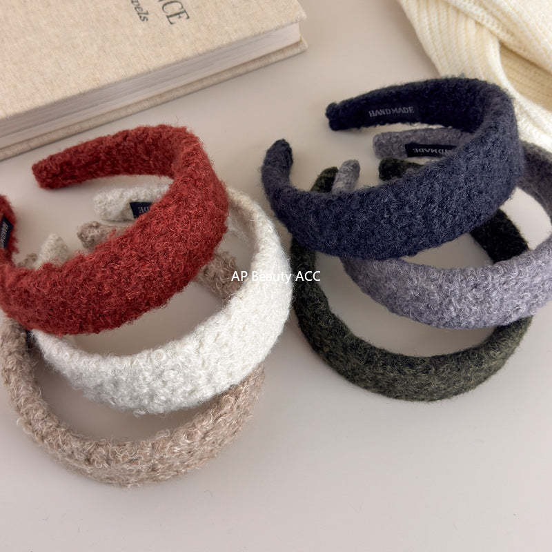 E관 - 양털 퍼 소재 와이드 볼륨 머리띠 [27649] 25.11-1