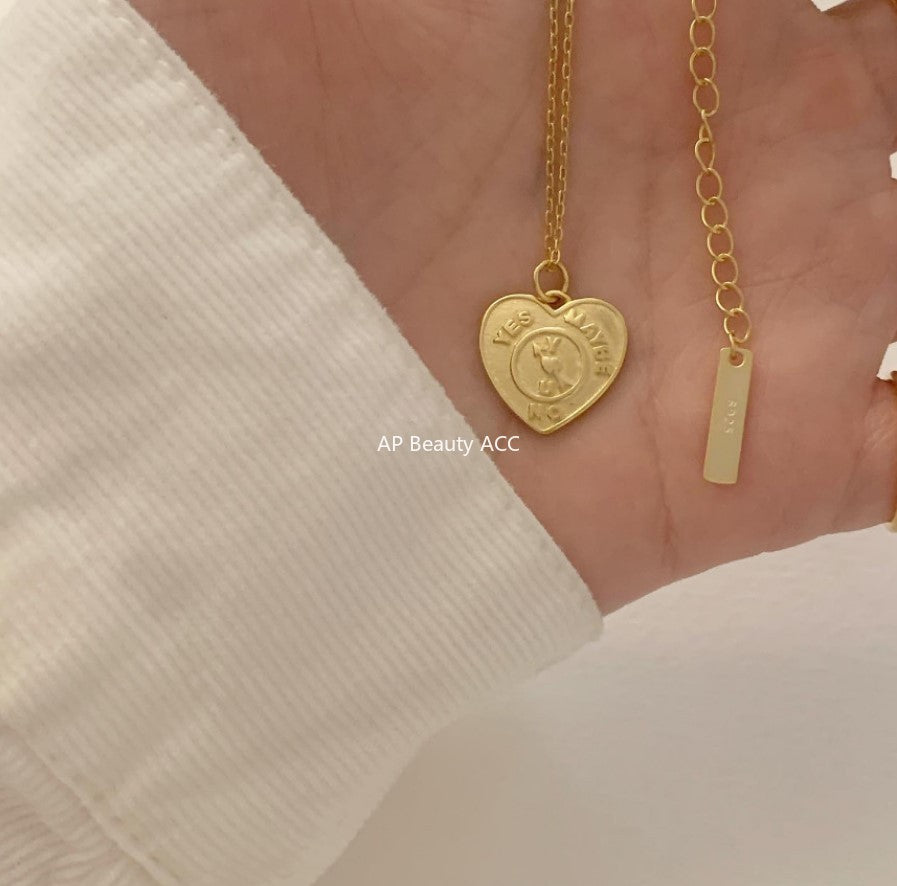 F관 - 925 실버 하트 카드 펜던트 목걸이 [B377-B378] 25.10-3