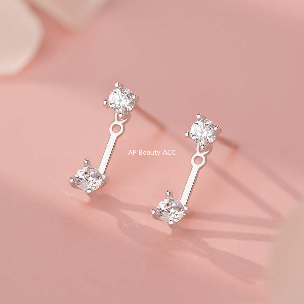 B관 - 999 실버 큐빅 투웨이 착용 귀걸이 [YC4580E_1] 25.11-4