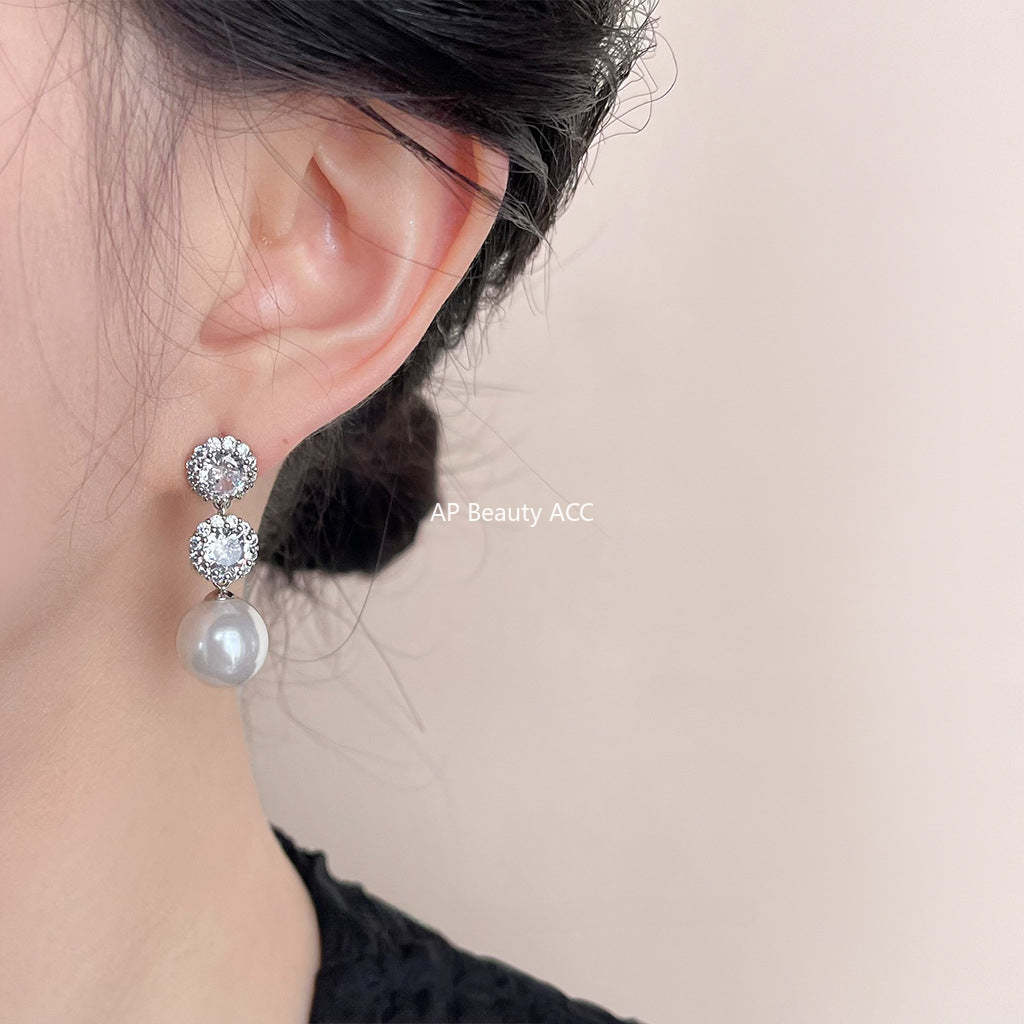 C관 - 유리 크리스탈 화려한 드롭형 귀걸이 [4302] 24.06-2