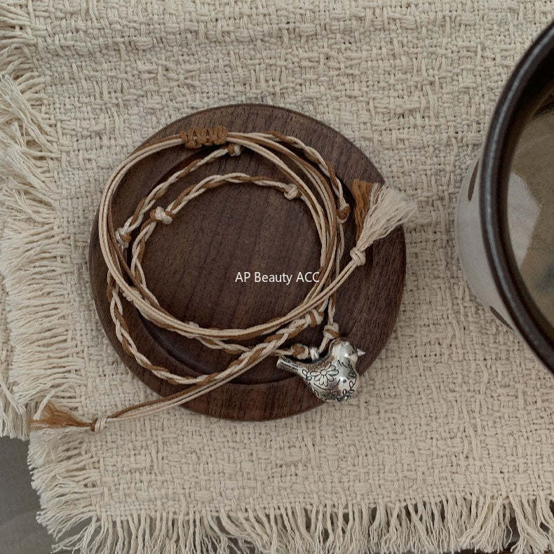 A관 - 925 실버 새 모양 펜던트 스트랩 목걸이 [1633] 25.12-3