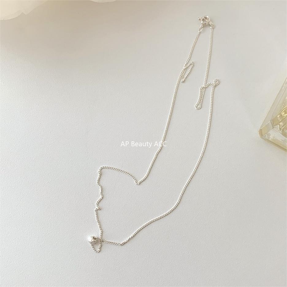 F관 - 큐브 컷팅 펜던트 925 실버 목걸이 [B1131] 25.05-4
