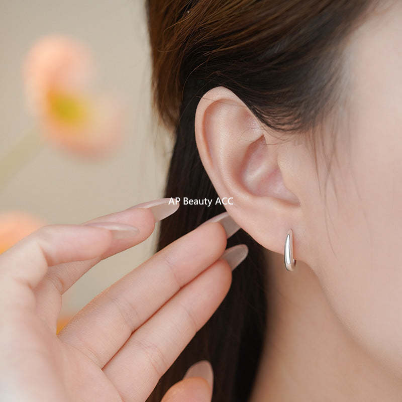 B관 - 925 실버 U자형 미니멀 링 귀걸이 [YC4712E_2] 25.11-1