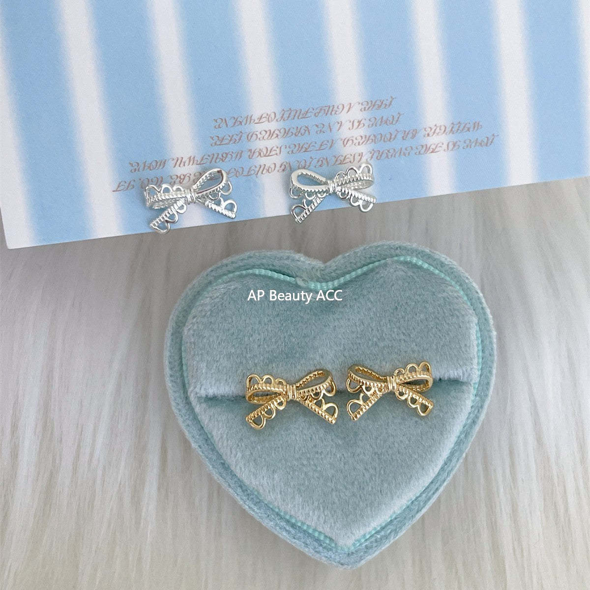 A관 - 리본 모양 플로럴 엣지 귀걸이 [EH-4167] 25.10-2