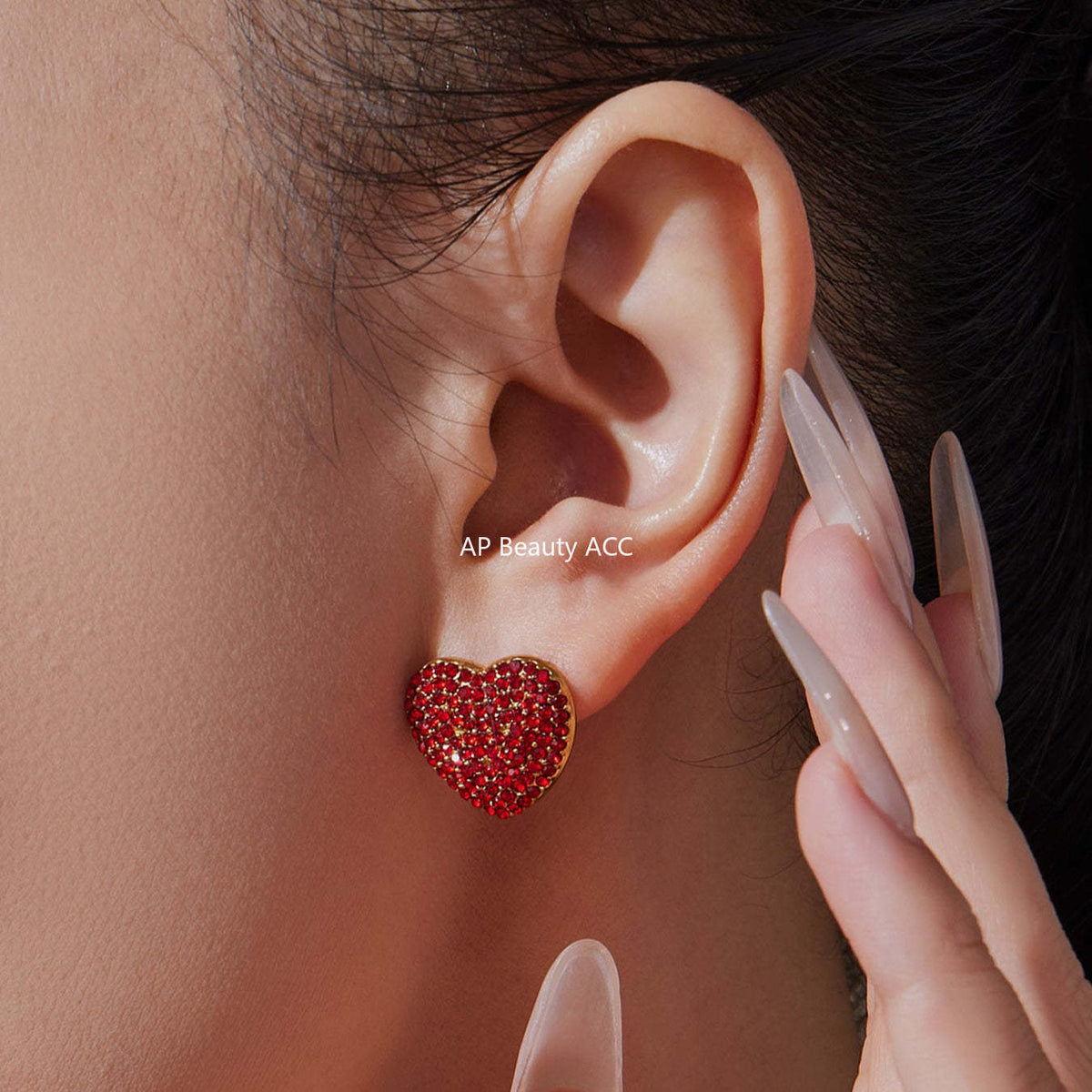 D관 - 18K 도금 스테인리스 스틸 큐빅 왕관 하트 반지 귀걸이 목걸이 [TXP450] 25.10-4