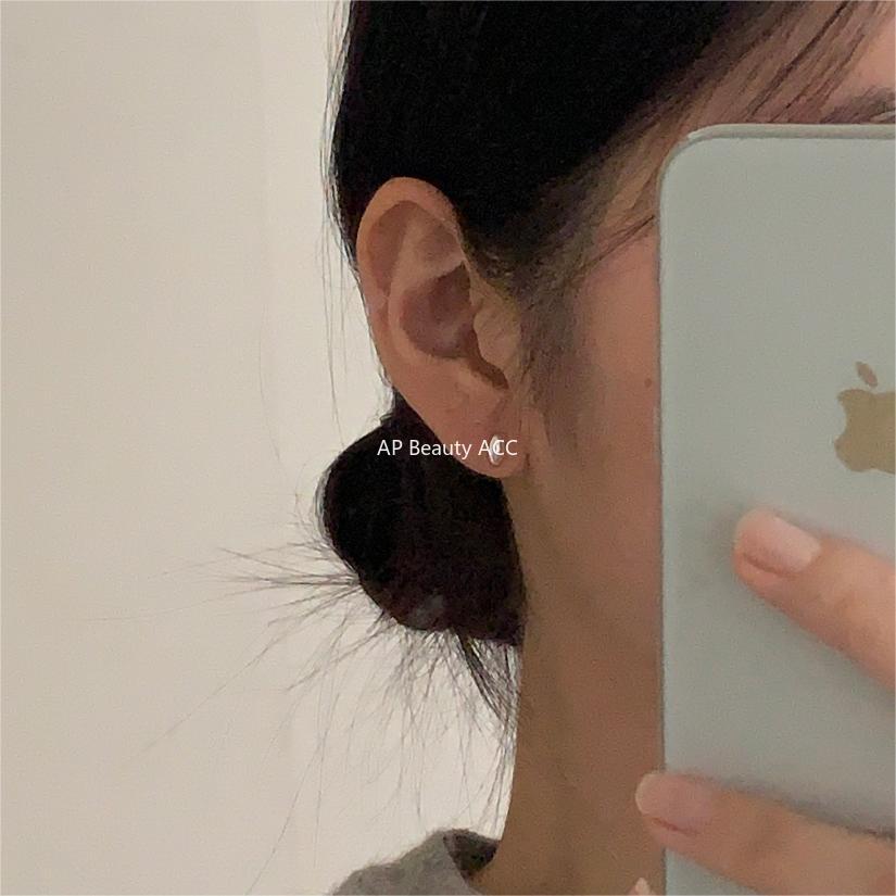 F관 - 925 실버 타원형 스터드 귀걸이 [C1248] 25.10-2