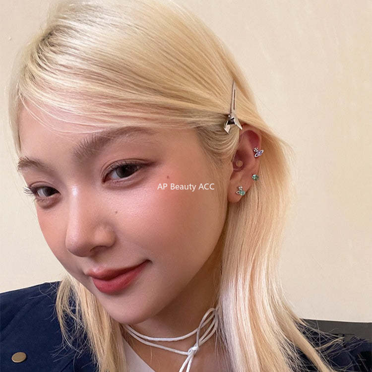 A관 - 행성 디자인 큐빅 티타늄 스틸 피어싱 귀걸이 [EH-4343] 25.12-2