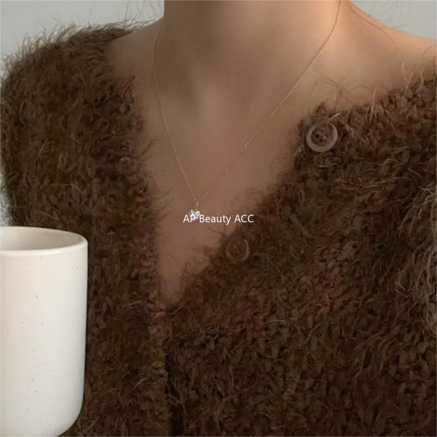 F관 - 925 실버 하트 큐빅 펜던트 목걸이 [B1209] 25.10-1