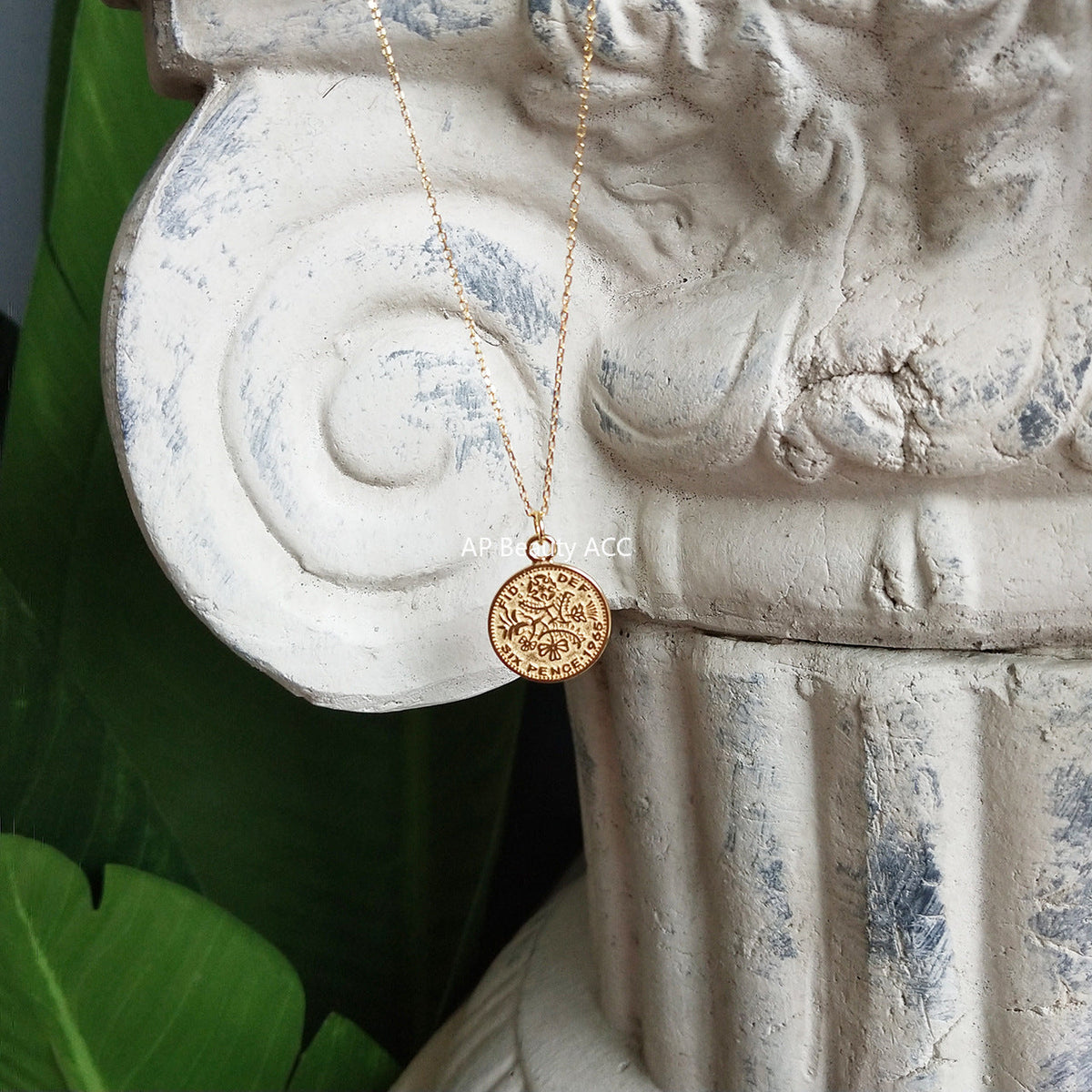 F관 - 925 실버 원형 코인 펜던트 목걸이 [B361] 25.10-3