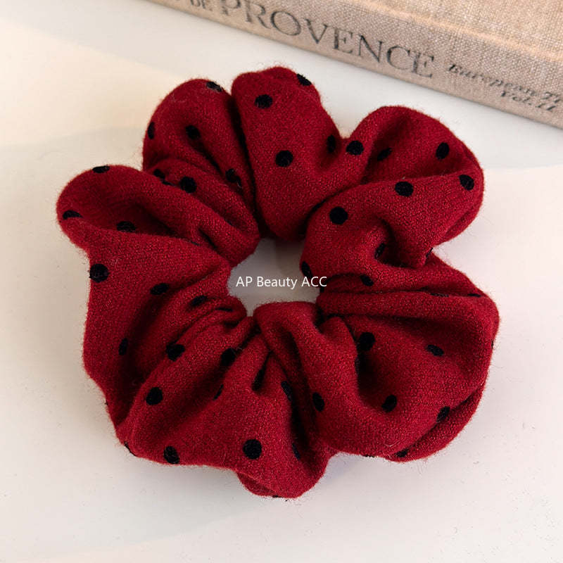 E관 - 레드 도트 패브릭 곱창 헤어밴드 머리띠 [27755] 25.12-1