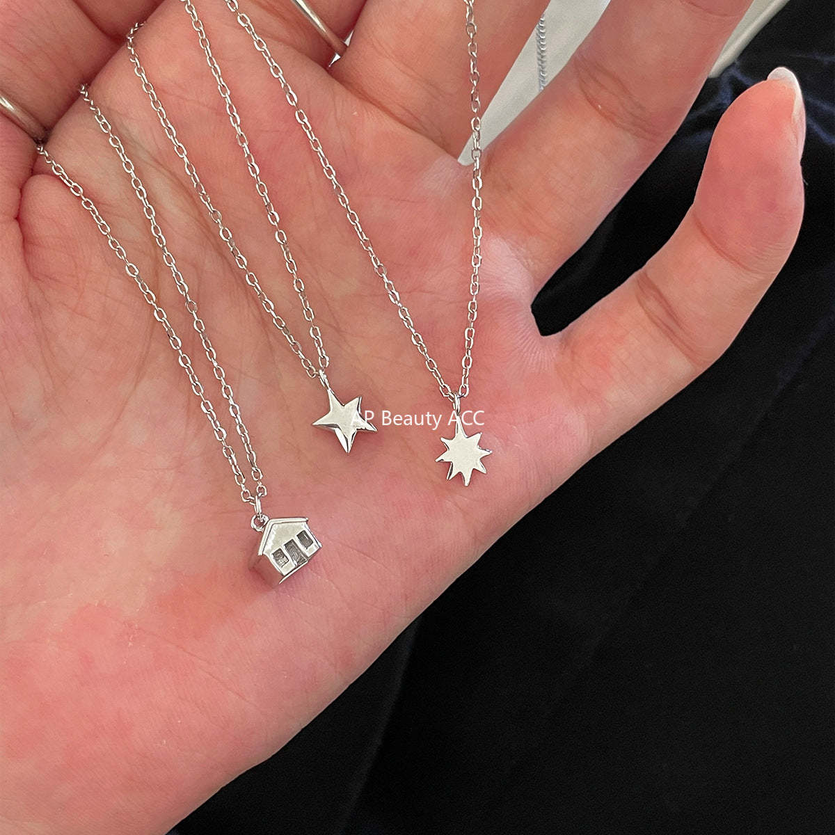 A관 - 925 실버 별 하우스 펜던트 체인 목걸이 [XL-1211] 25.10-4