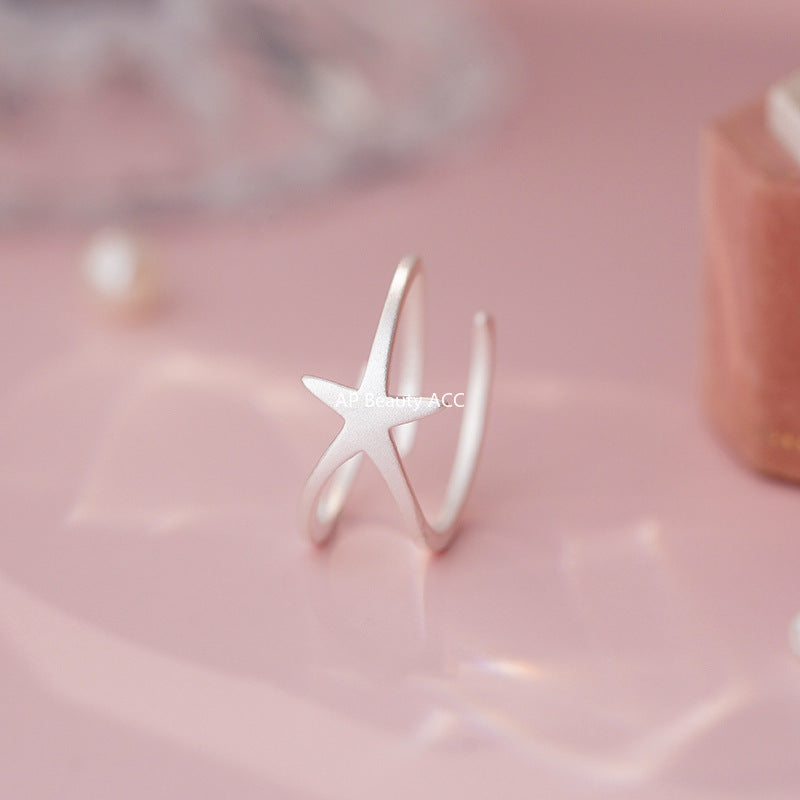 B관 - 925 실버 별 디자인 오픈형 반지 [YC3230R_1] 25.10-1