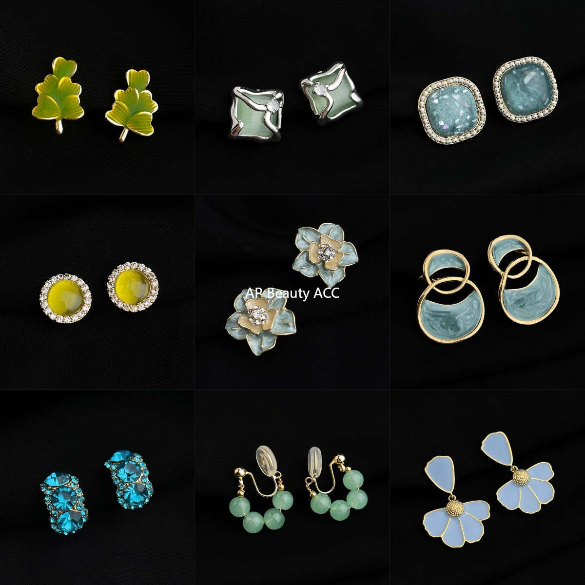 C관 - 18K 도금 에나멜 플라워 이어커프 귀걸이 [EJ0301S] 25.03-1