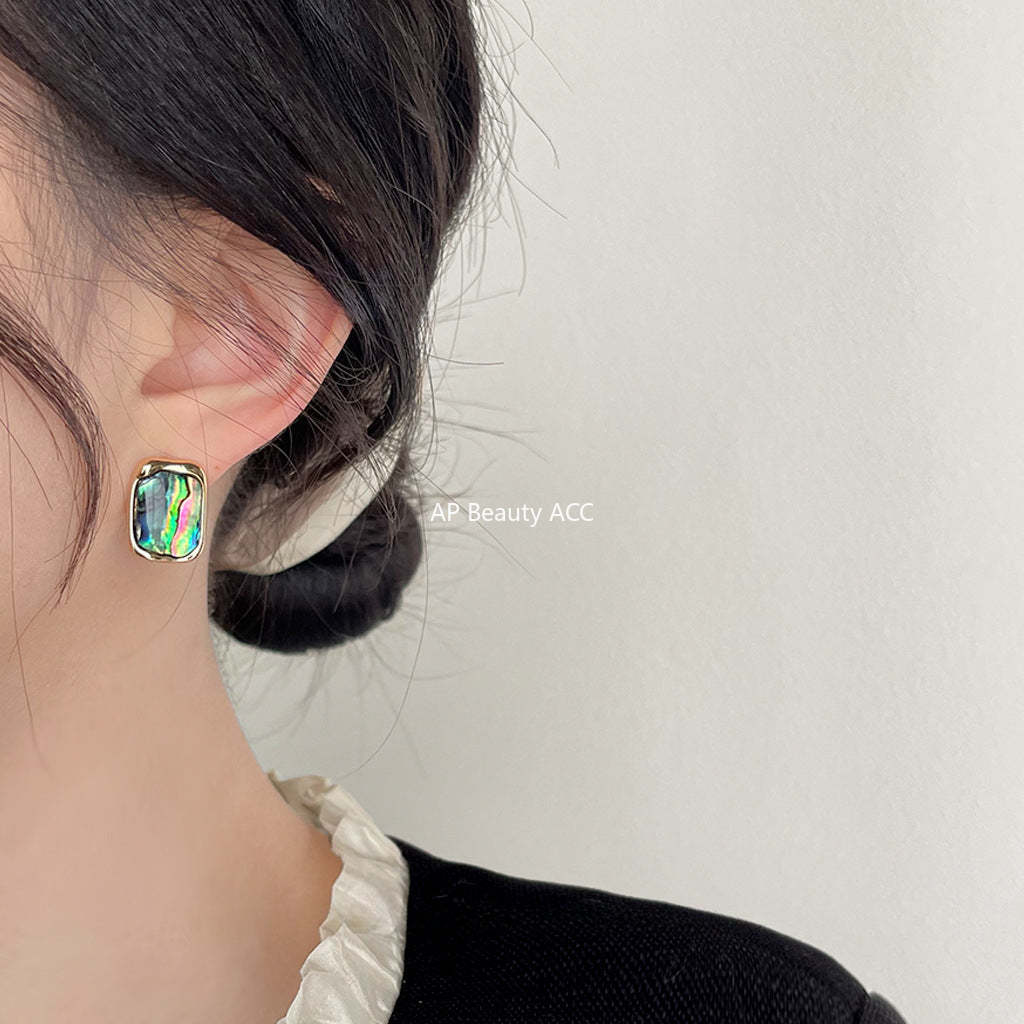 C관 - 14K 도금 프렌치 복고풍 긴 기하학 귀걸이 [4048] 24.05-4