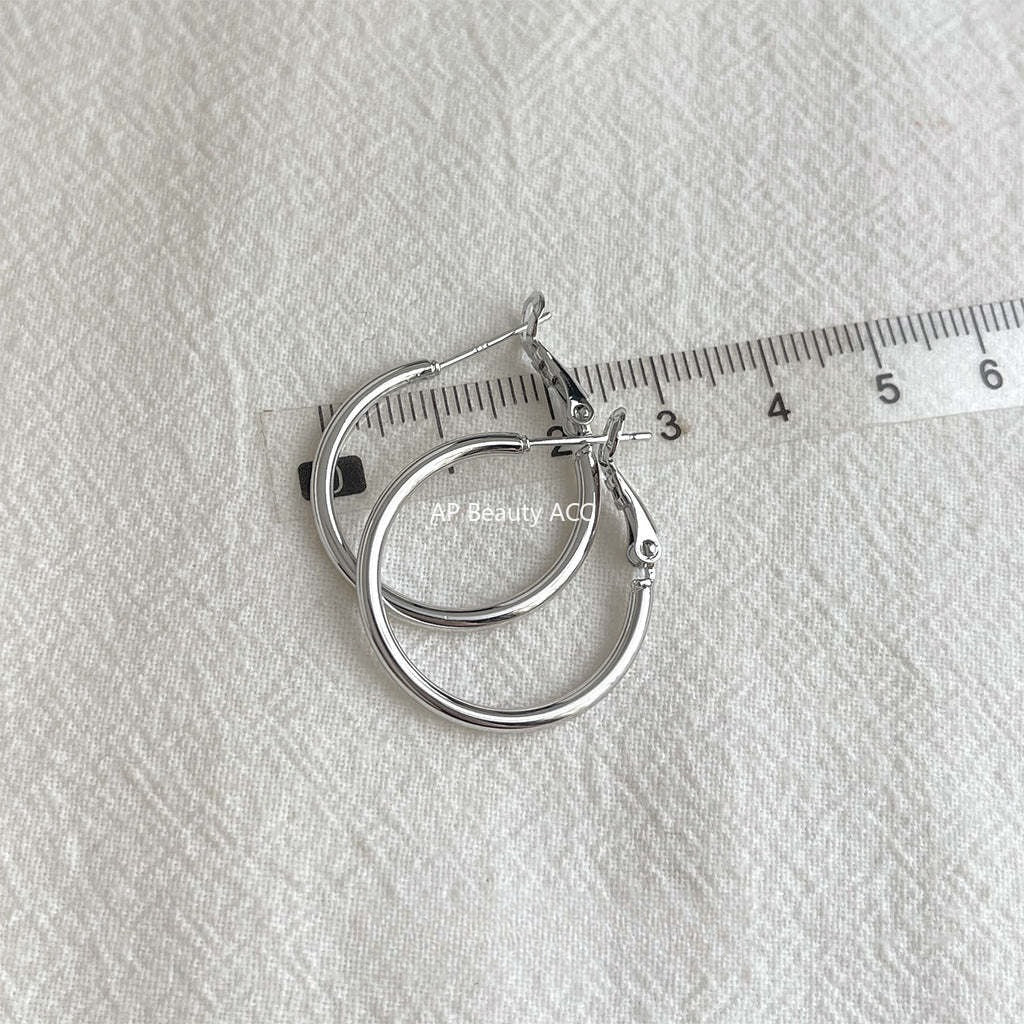 C관 - 와이드 원형 디자인 925 은침 링 귀걸이 [7120-7131] 25.11-3