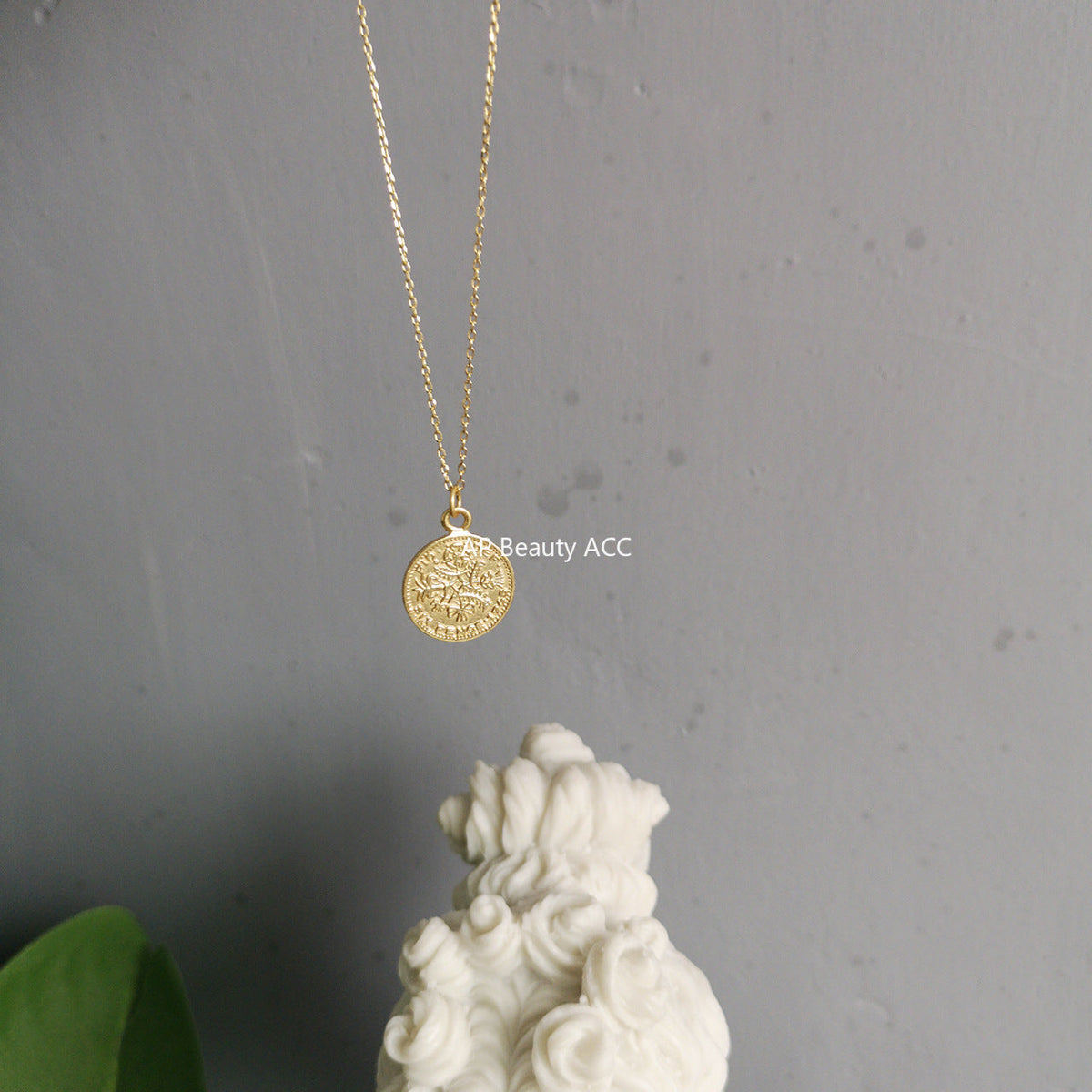 F관 - 925 실버 원형 코인 펜던트 목걸이 [B361] 25.10-3