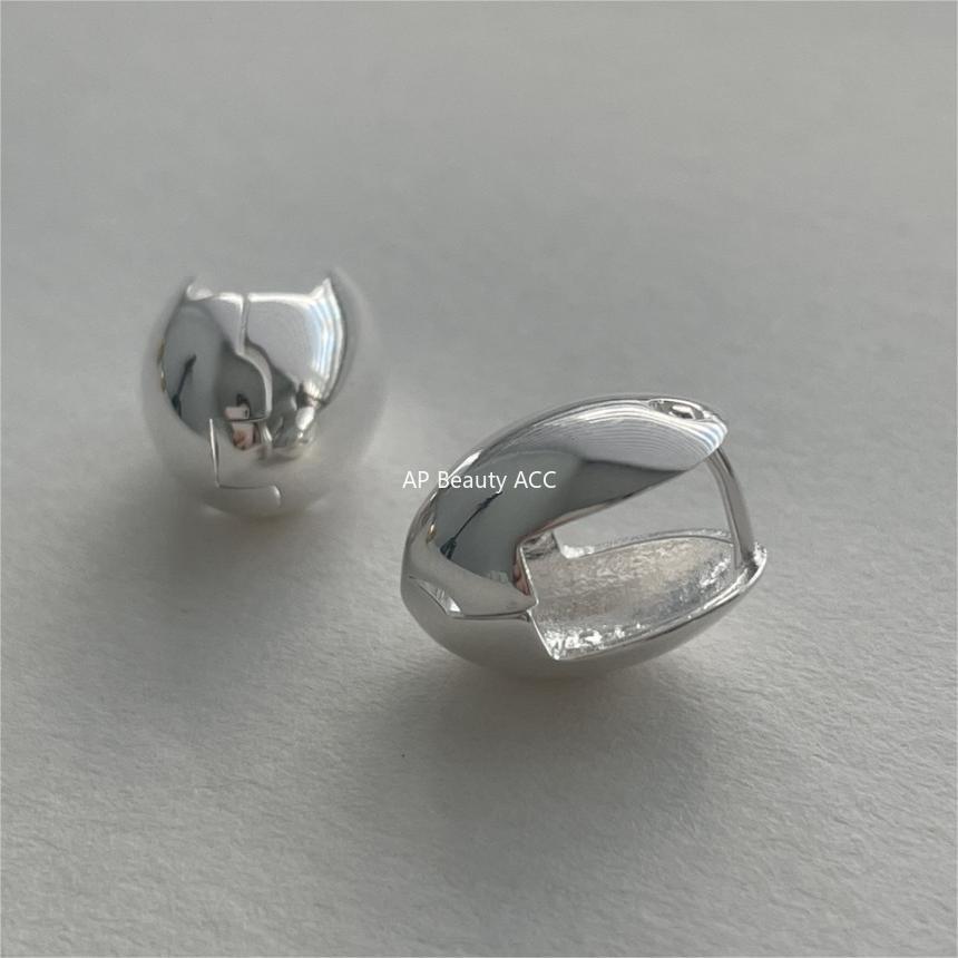 F관 - 925 실버 타원형 디자인 귀걸이 [C1220] 25.10-1