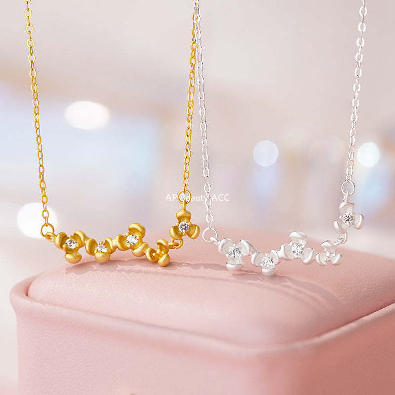 B관 - 999 실버 플라워 큐빅 디자인 체인 목걸이 [YC1859N_1] 25.10-4