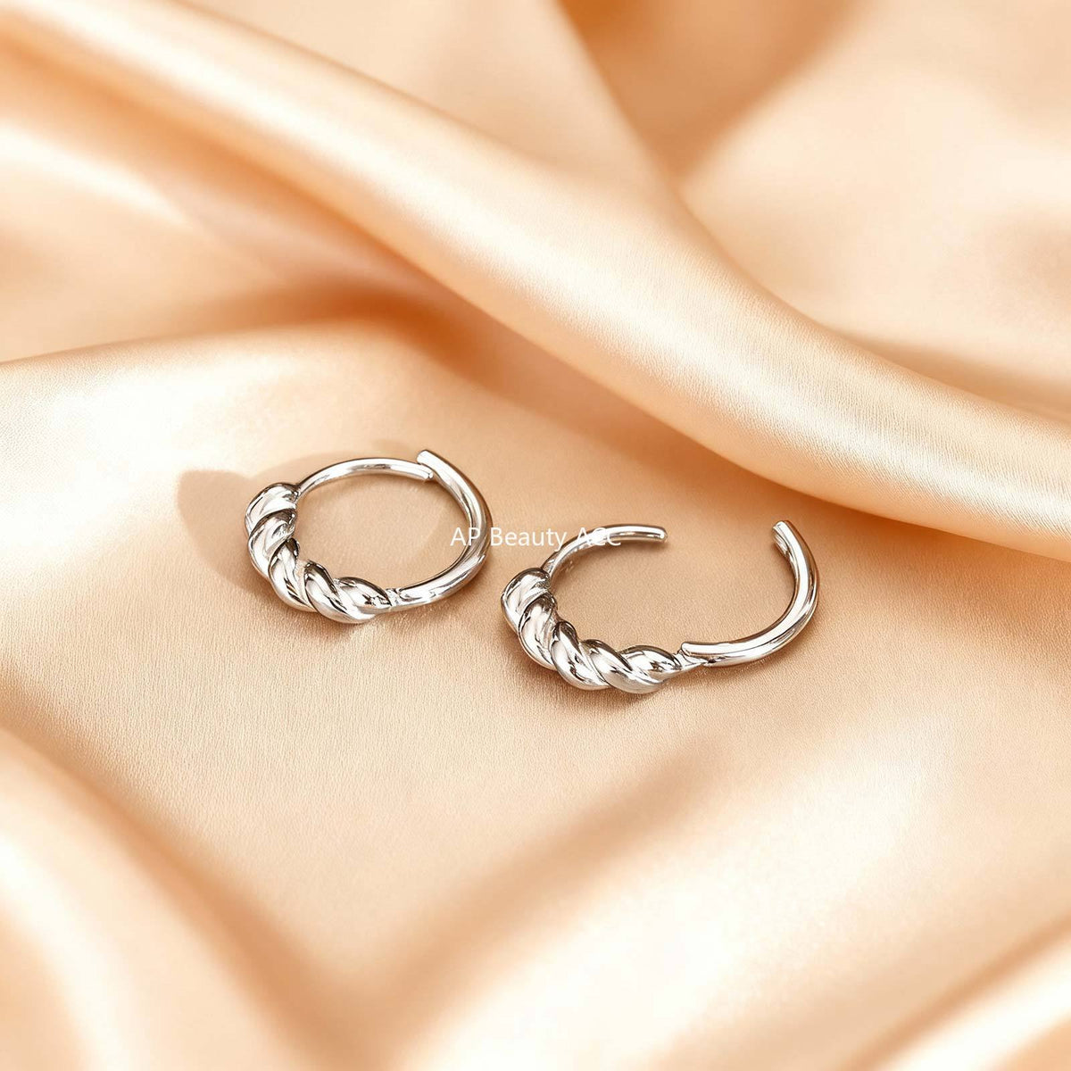 G관 - 스테인리스 스틸 트위스트 링 귀걸이 [EH-840] 25.12-1