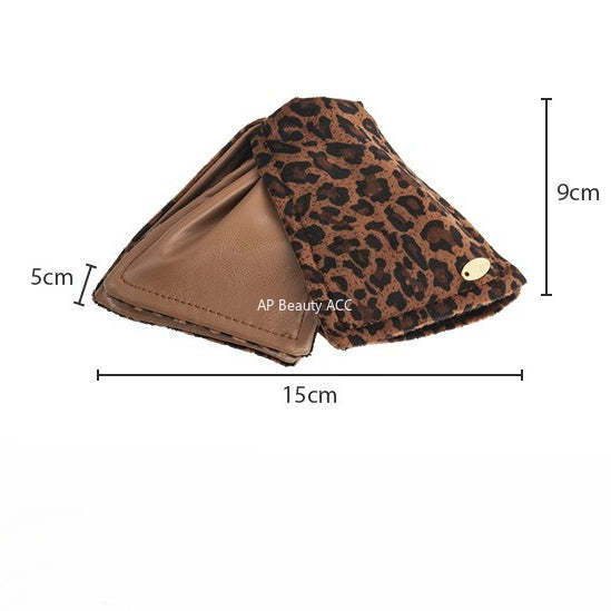 E관 - 가죽 호피무늬 삼각형 빈티지 집게핀 [27617] 25.10-5