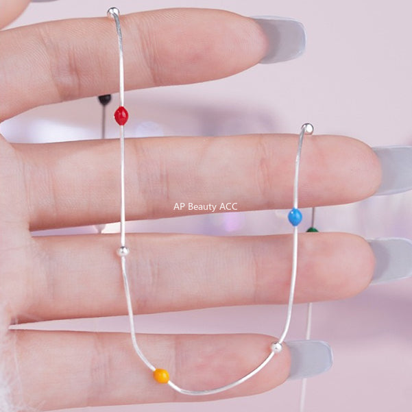 B관 - 925 실버 컬러 비즈 실버볼 목걸이 [YC2161N_1] 25.10-3