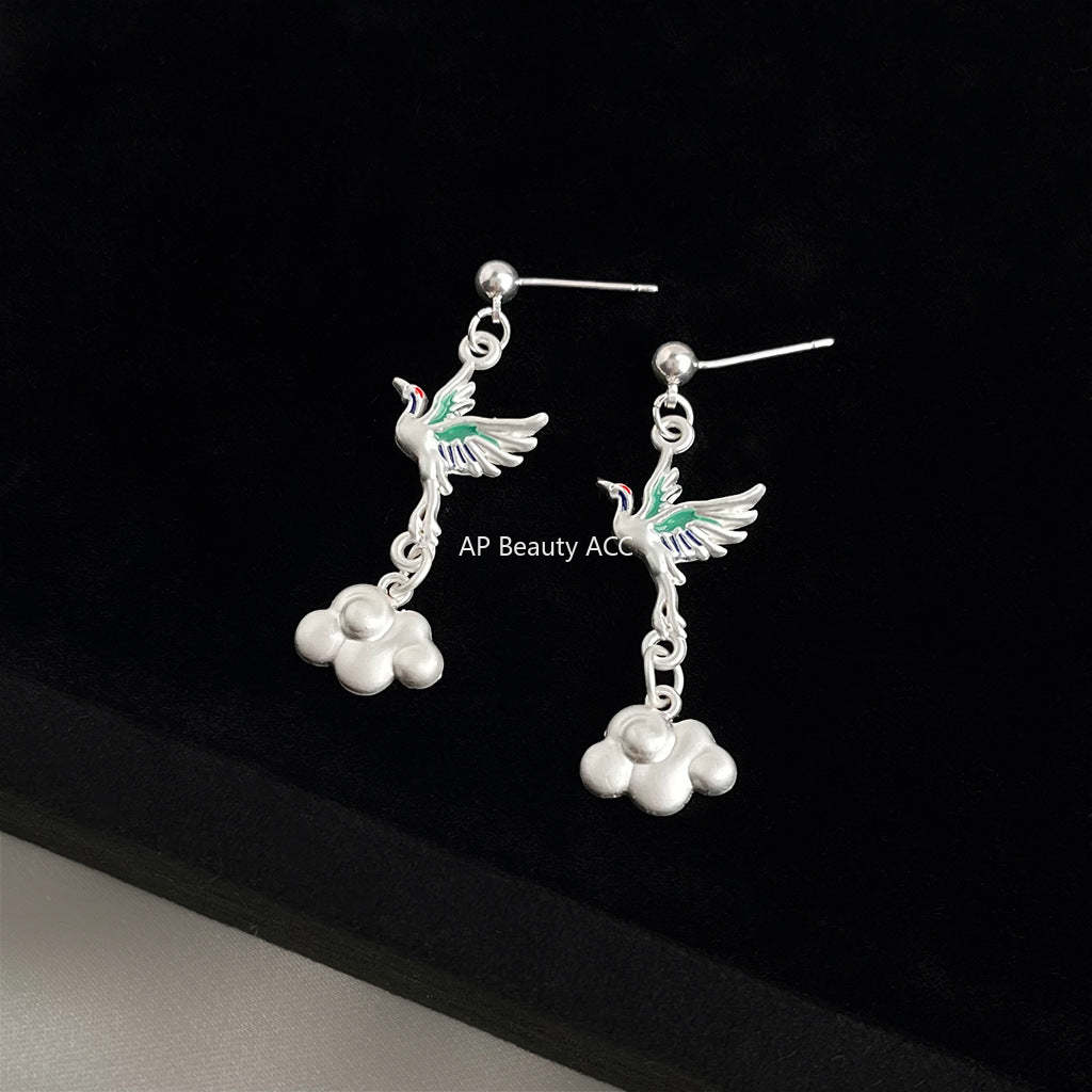 C관 - 롱 드롭 태슬 구름 디자인 은침 귀걸이 [5696] 25.03-2