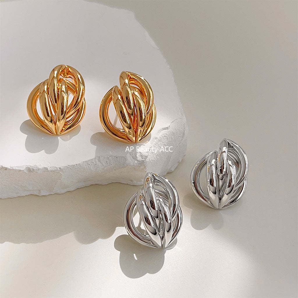 C관 - 업그레이드 18K 도금 고급스러운 기하학 귀걸이 [3701-3702] 24.04-2