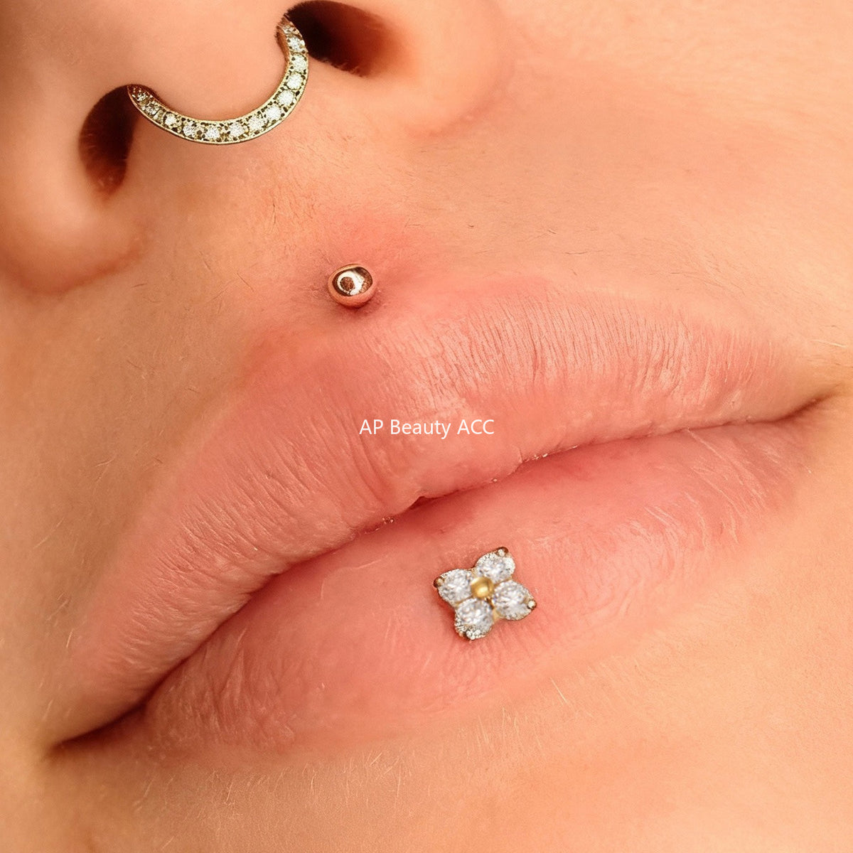 D관 - 티타늄 합금 스틸 입술용 단품 피어싱 [T009] 25.11-2