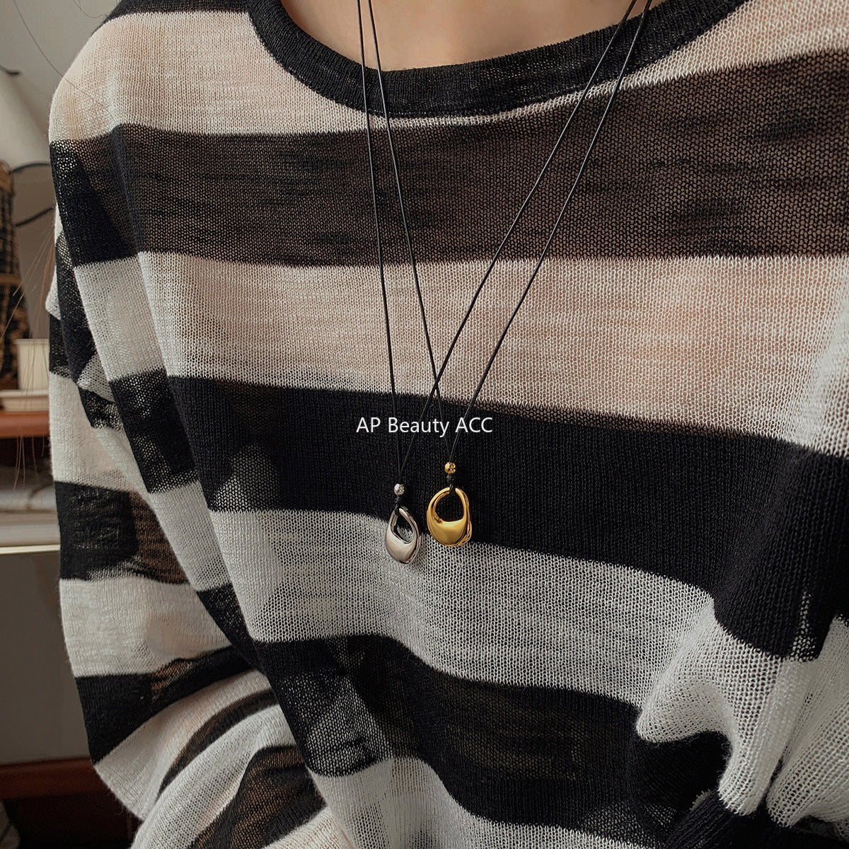 A관 - 925 실버 왁스끈 자물쇠 모양 펜던트 목걸이 [X638] 25.10-2