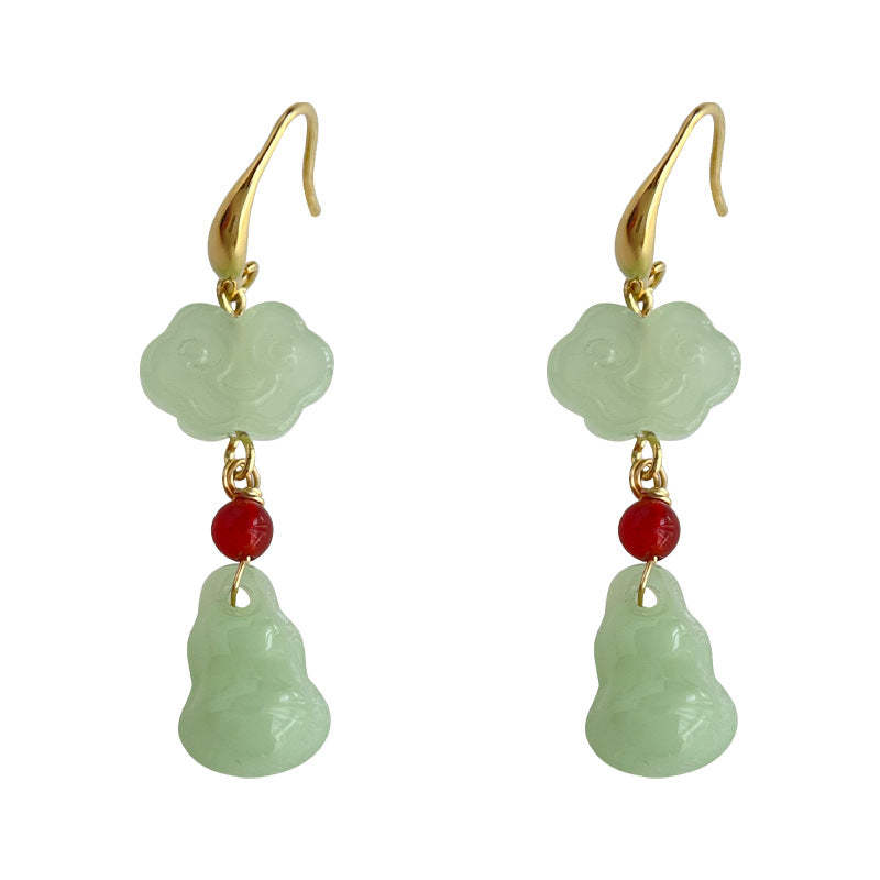 C관 - 14K 도금 복고풍 기하학적 클로버 핸드메이드 귀걸이 [4085] 24.05-3