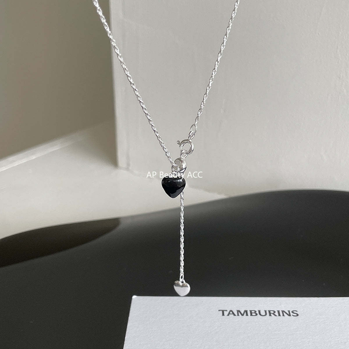 A관 - 925 실버 슬라이드 하트 펜던트 목걸이 [XL-1222] 25.11-1