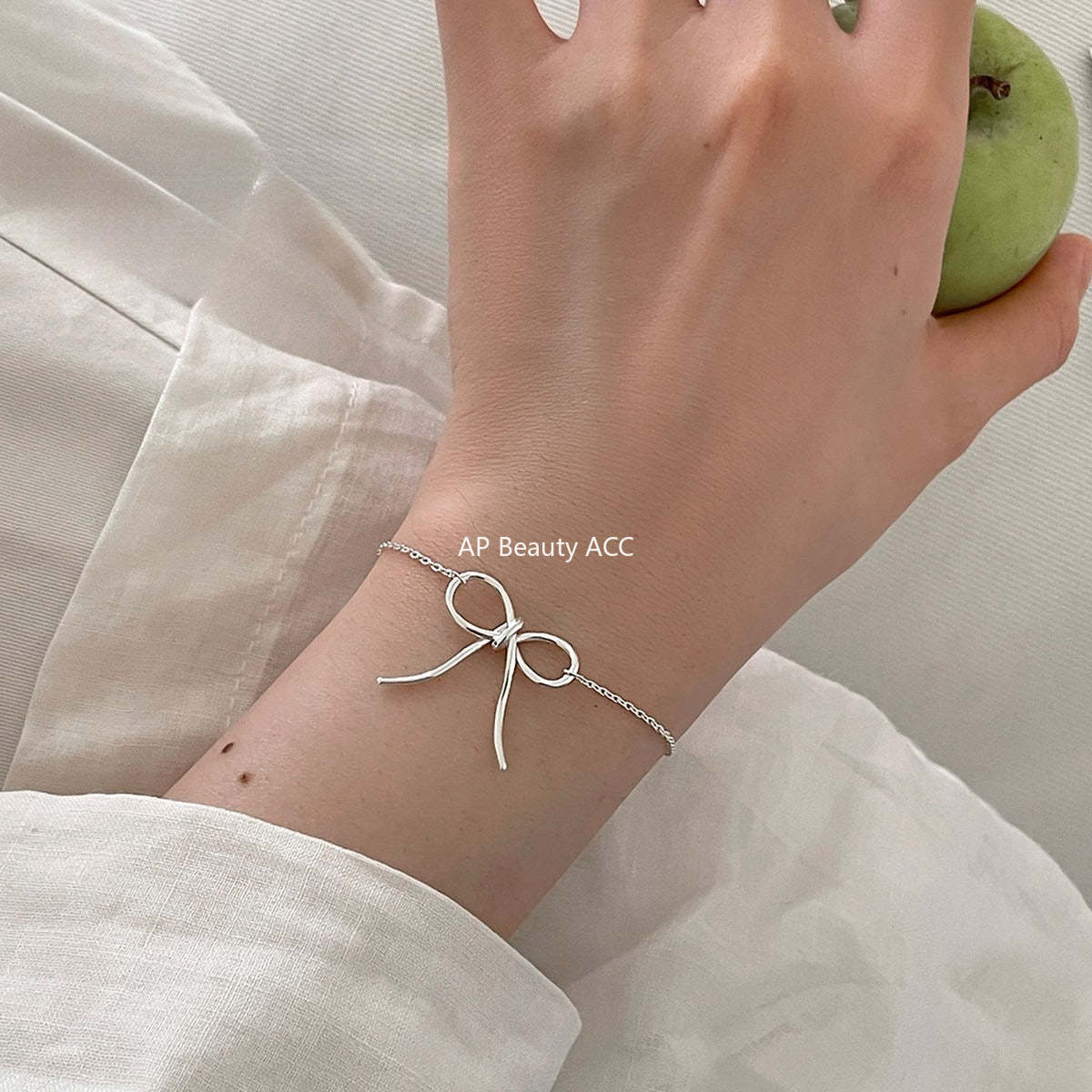 A관 - 925 실버 빅 리본 디자인 팔찌 [SL-480] 25.09-3