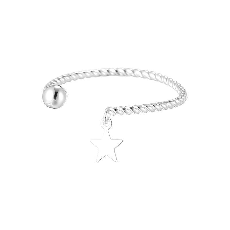 A관 - 925 실버 천사날개 별 디자인 오픈형 반지 [JZ-0717] 25.10-5