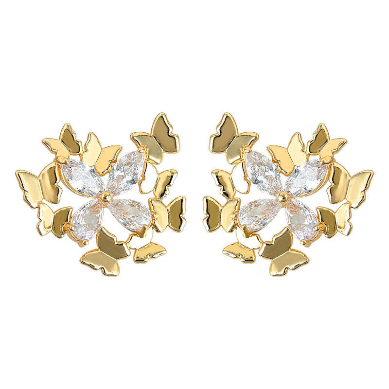 C관 - 나비 큐빅 925 은침 귀걸이 [7156] 25.11-4