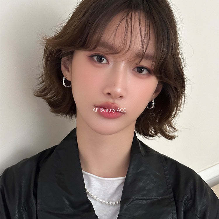 A관 - 비정형 텍스처 925 은침 링 귀걸이 [EH-4315] 25.12-2