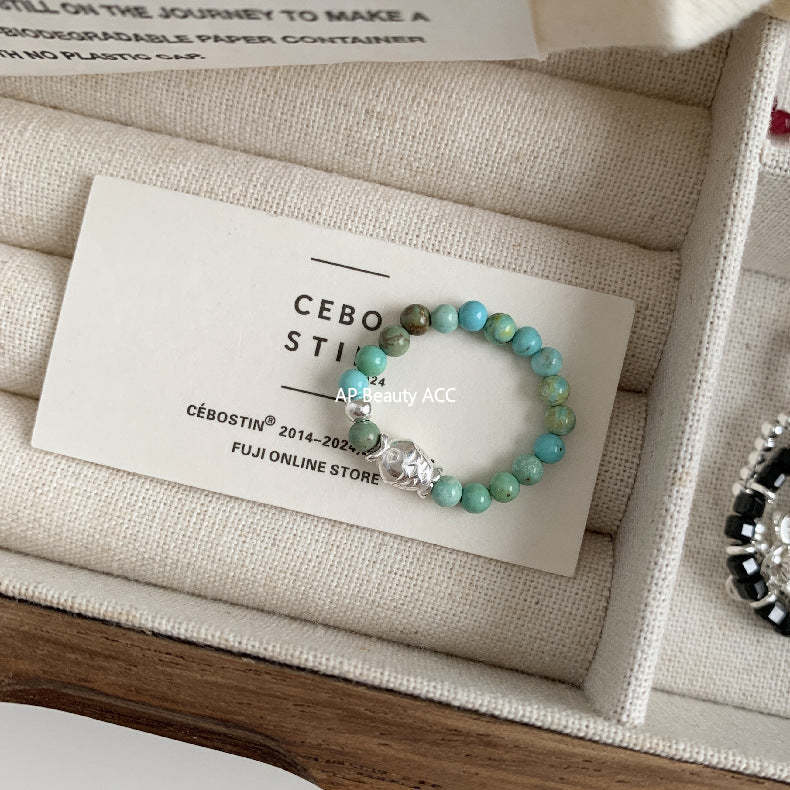 A관 - 플라워 잎사귀 복주머니 말 사과 미니 펜던트 925실버 반지 [RB] 25.11-4