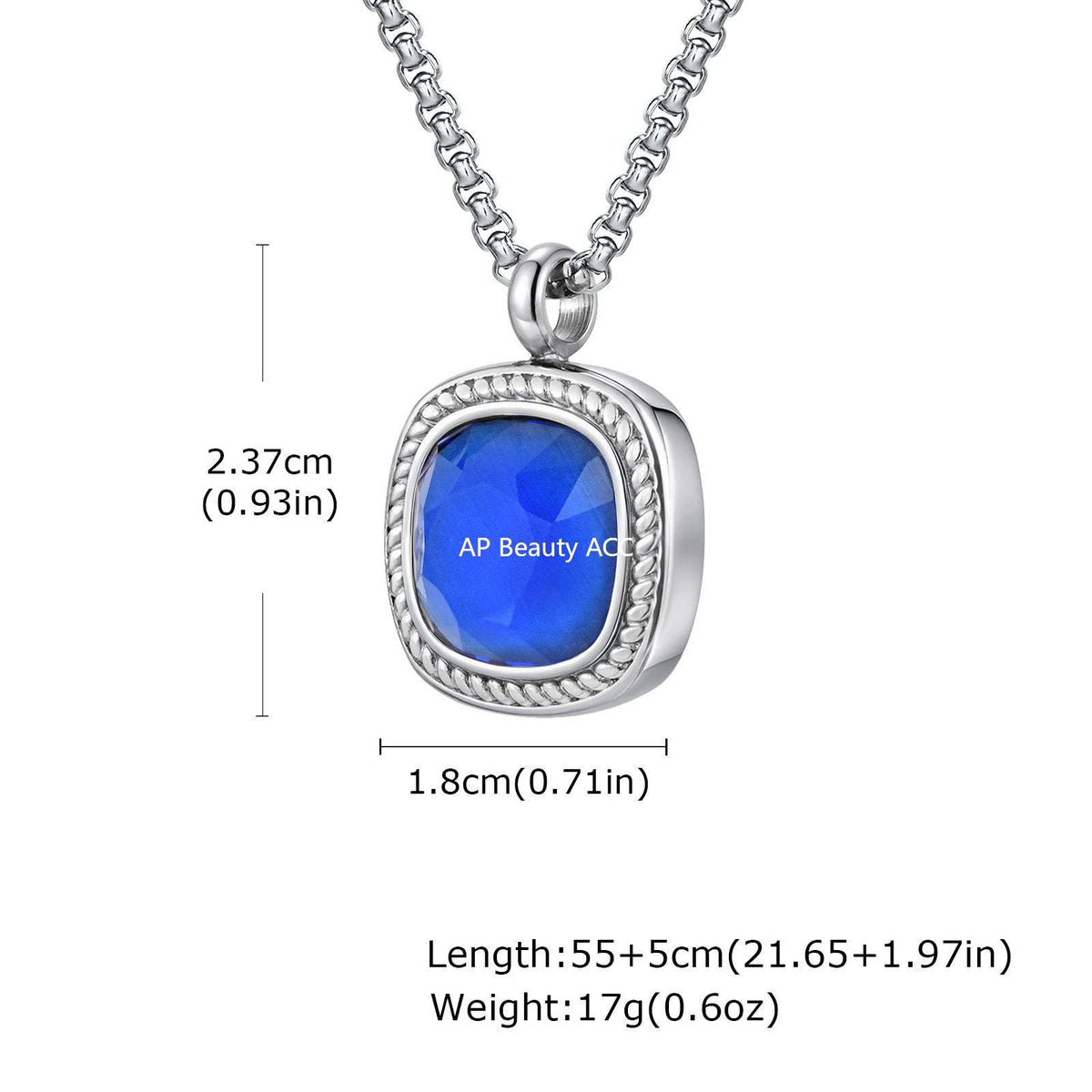 G관 - 스테인리스 스틸 사각 컷면 펜던트 목걸이 [NC-353] 25.11-1