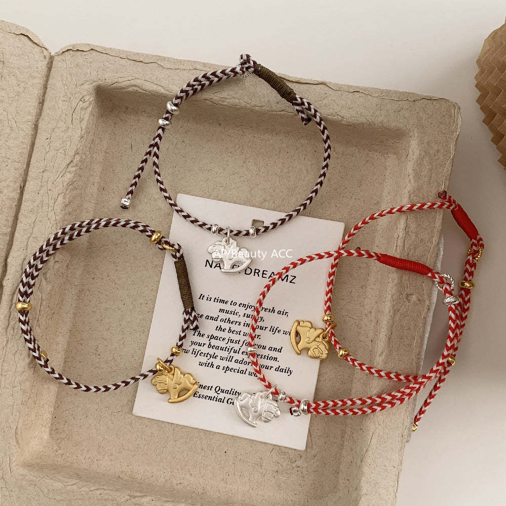 A관 - 925 실버 목마 말 펜던트 핸드메이드 스트랩 팔찌 [1630] 25.12-3