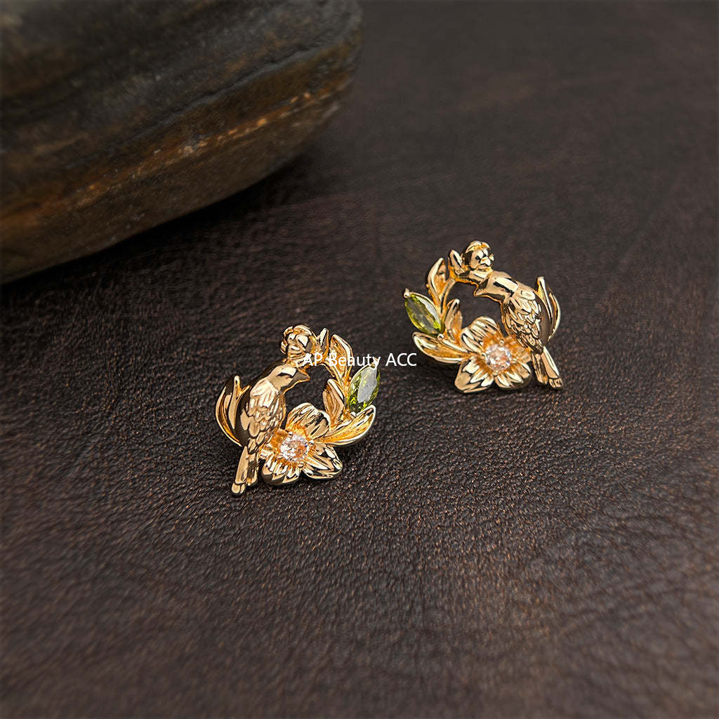 C관 - 925 은침 플라워 화관 모양 귀걸이 [7036] 25.11-1