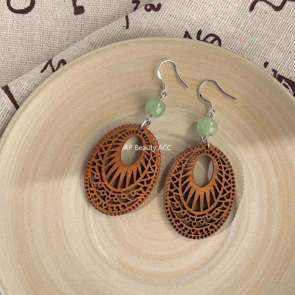 C관 - 아벤츄린 핸드메이드 은침 귀걸이 [3719] 24.04-1