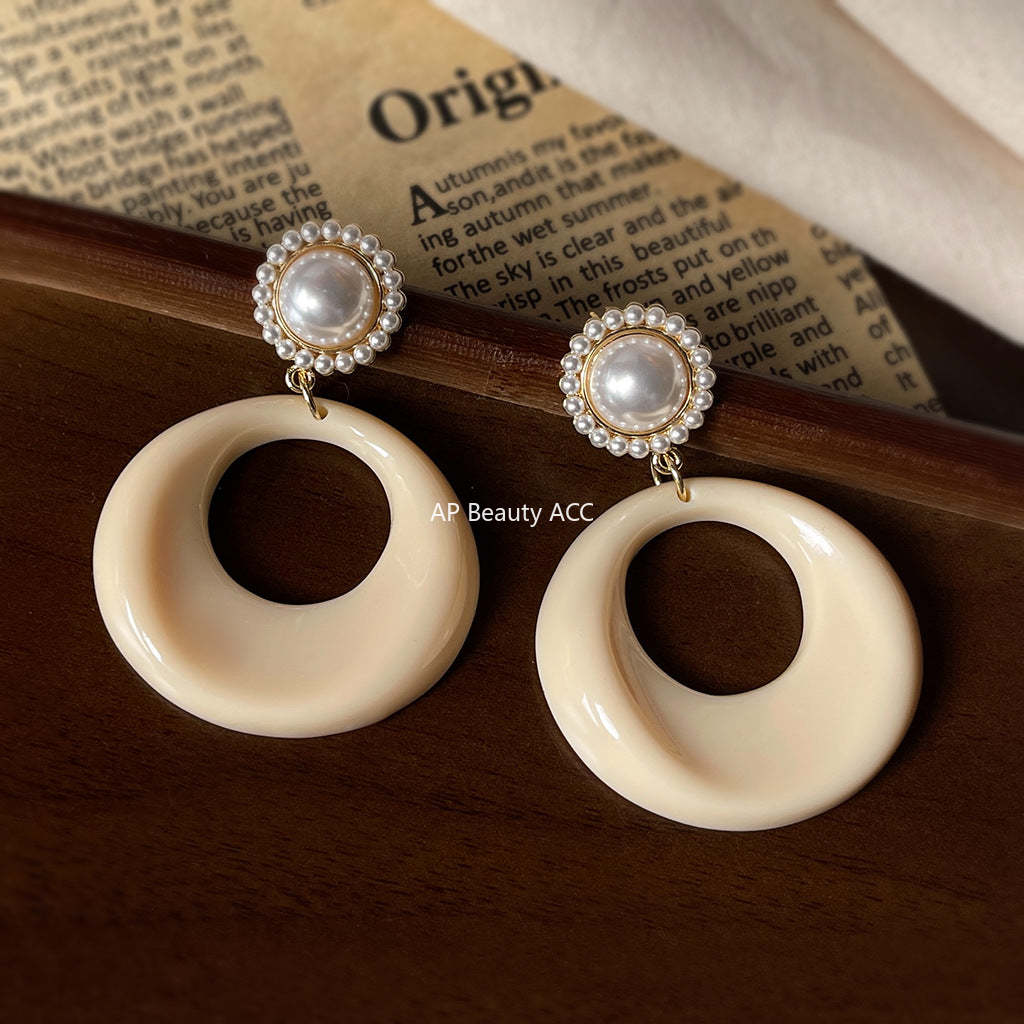C관 - 핸드메이드 원형 볼드 진주 925 은침 귀걸이 [6816-6817] 25.09-4