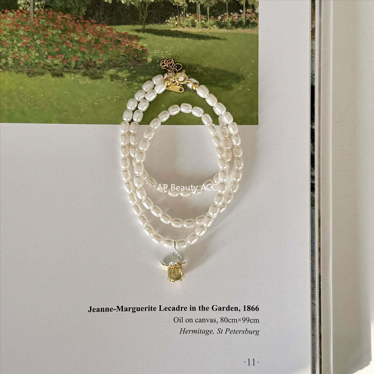 F관 - 925 실버 장미 플라워 펜던트 모조 진주 목걸이 [B917] 25.10-5