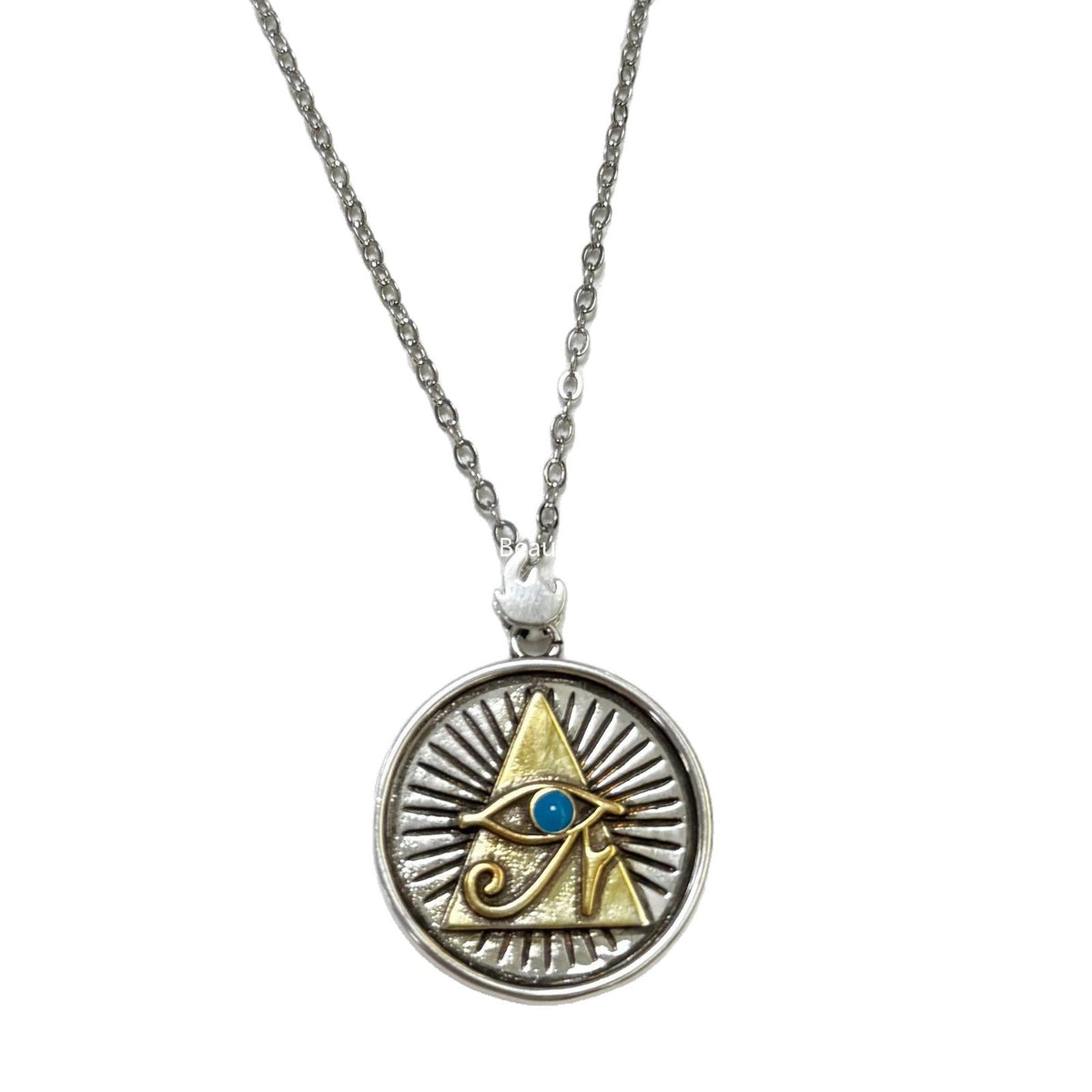 G관 - 빈티지 호루스의 눈 불꽃 문양 펜던트 남성용 목걸이 [X1209] 25.10-3
