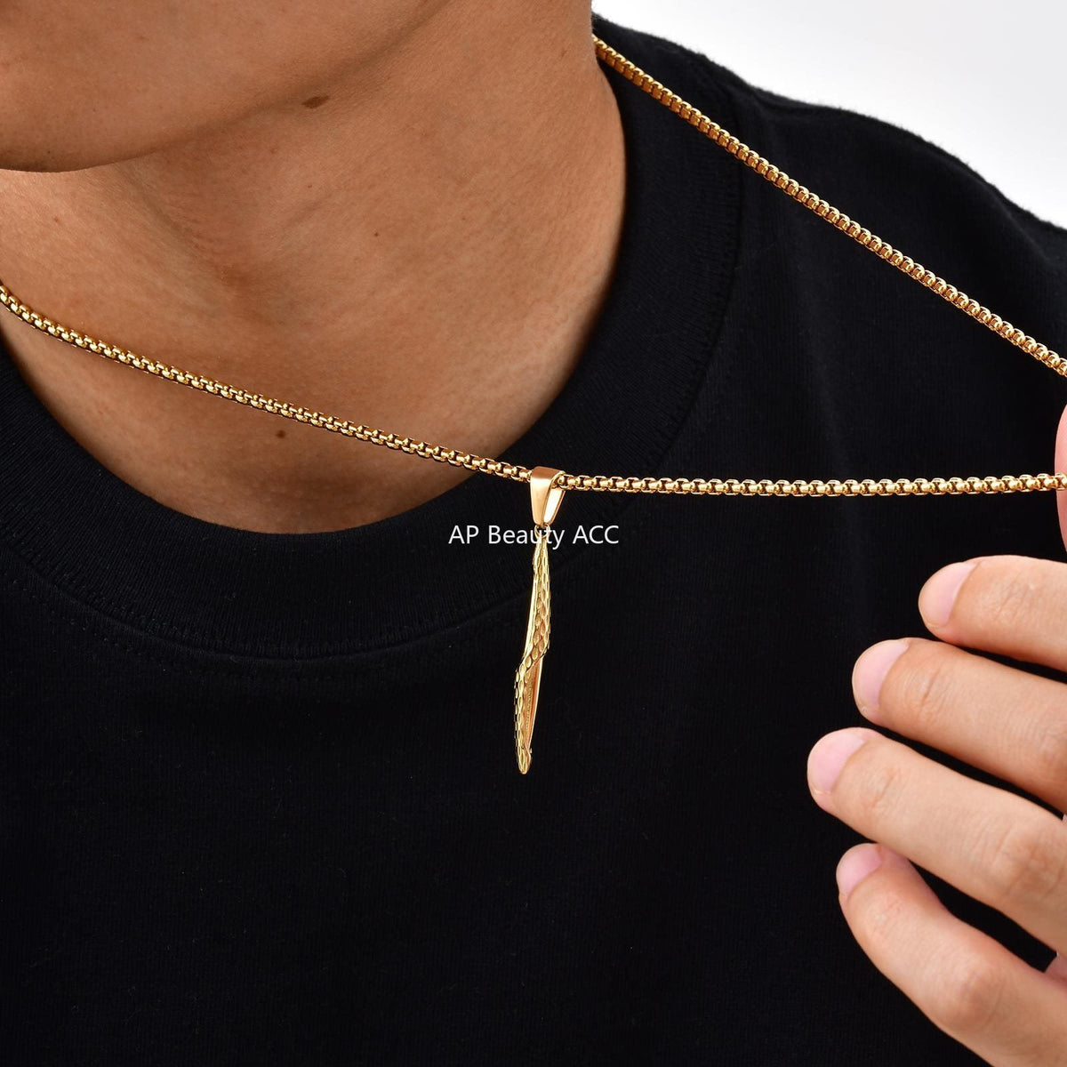 G관 - 스테인리스 총알 펀칭 나선형 펜던트 목걸이 [PN-2217] 25.11-1